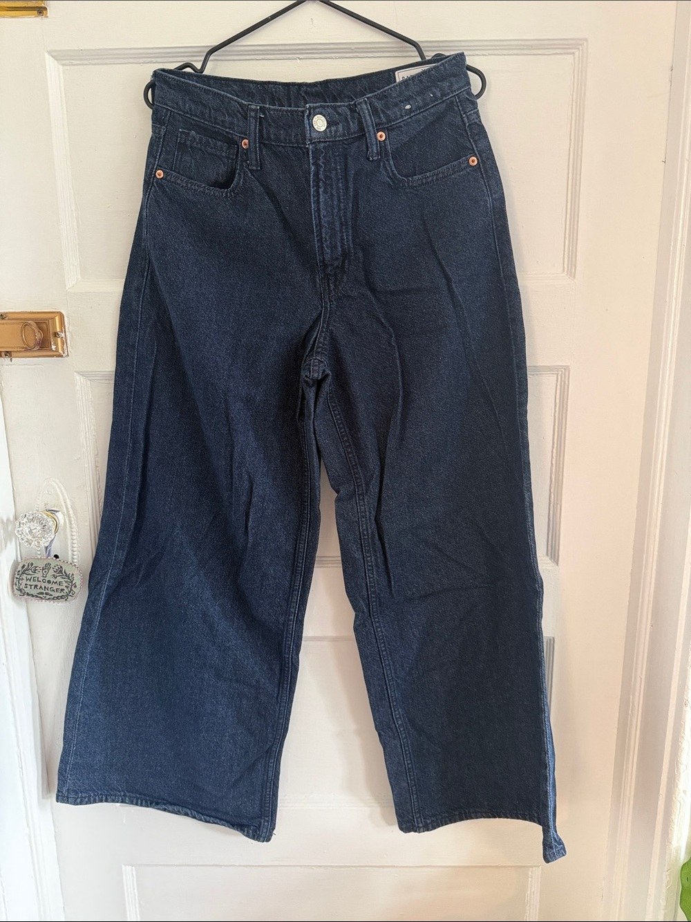 GAP Women's Dark Denim Wide-Leg Baggy Mid Rise Jeans worn once